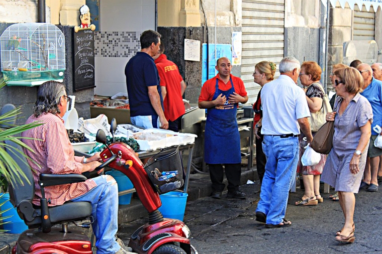 market scene Acireale Sicily